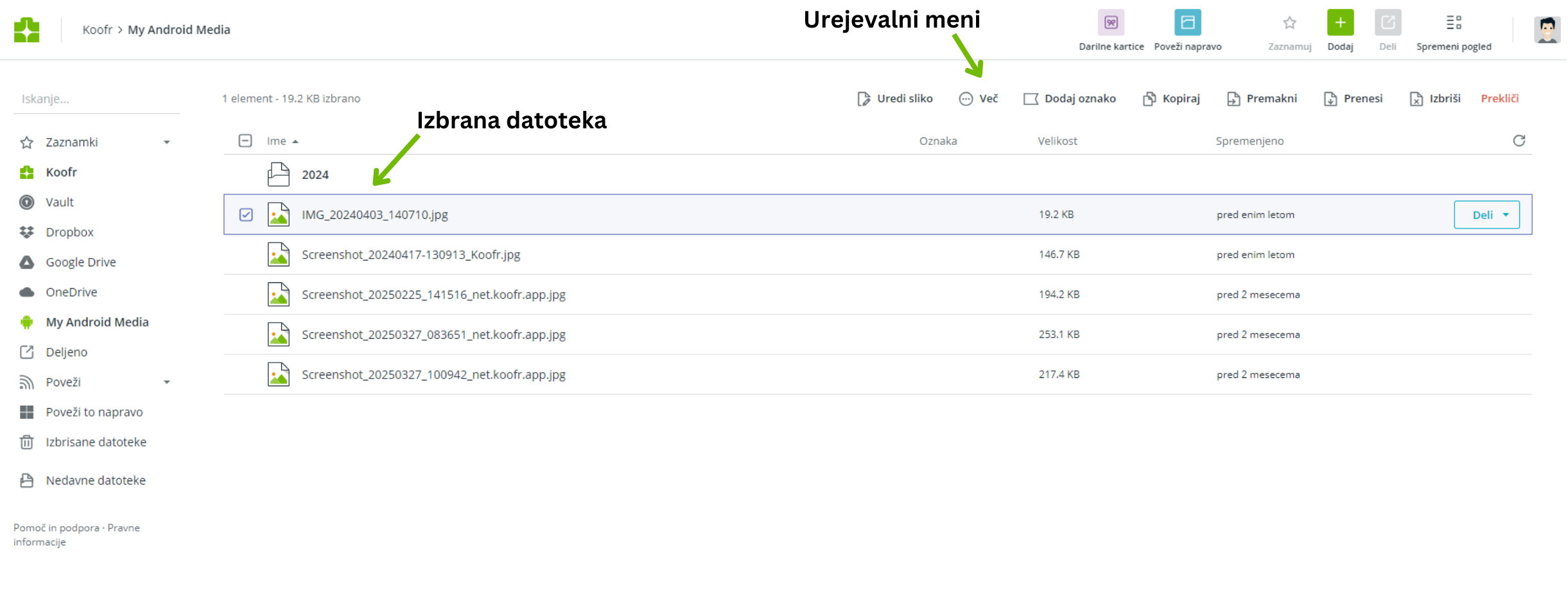 Urejevalni meni spletna aplikacija Koofr.png