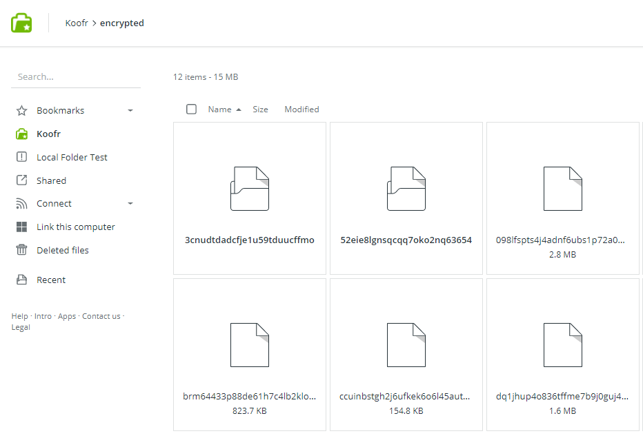 koofr encrypted files folders.PNG
