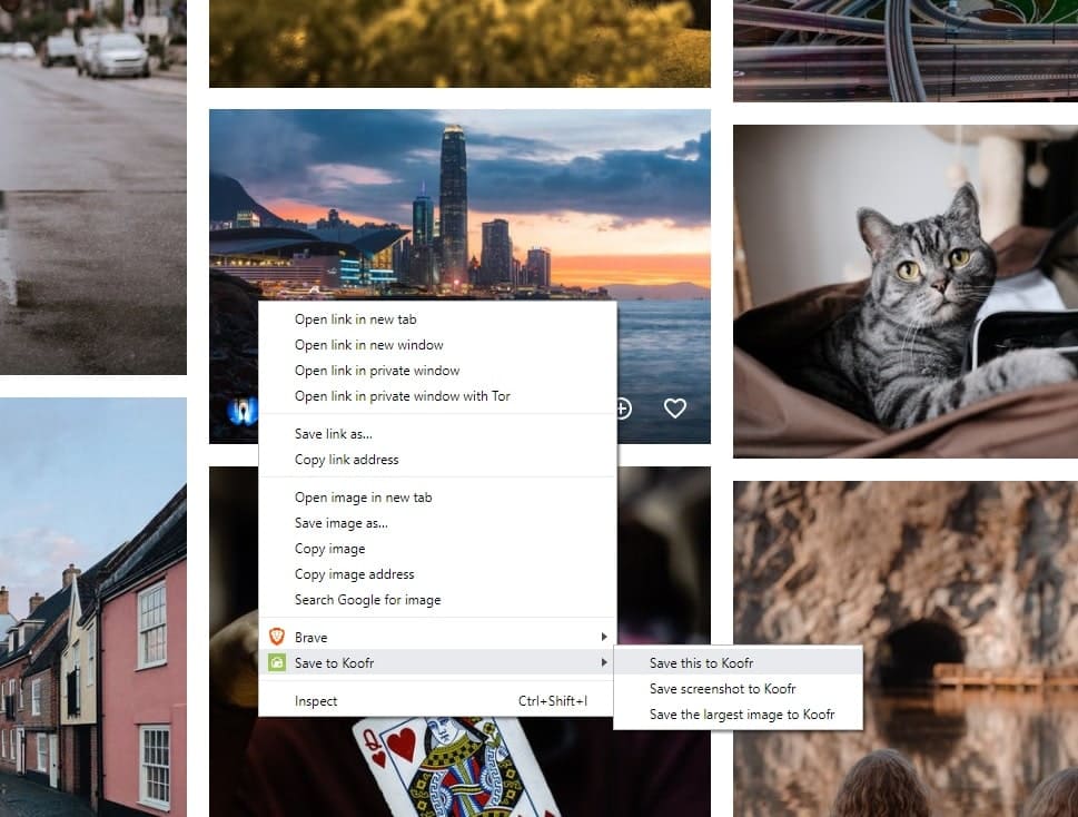 Možnosti shranjevanja fotografij z razširitvijo Save to Koofr