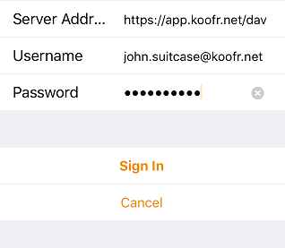 Koofr blog objava - vnesi naslov serverja za vzpostavitev povezave preko protokola WebDAV