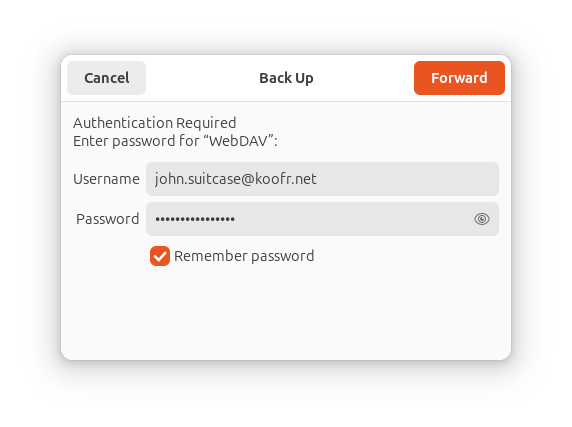 Deja Dup Backups - vpišite uporabniško ime in geslo.png