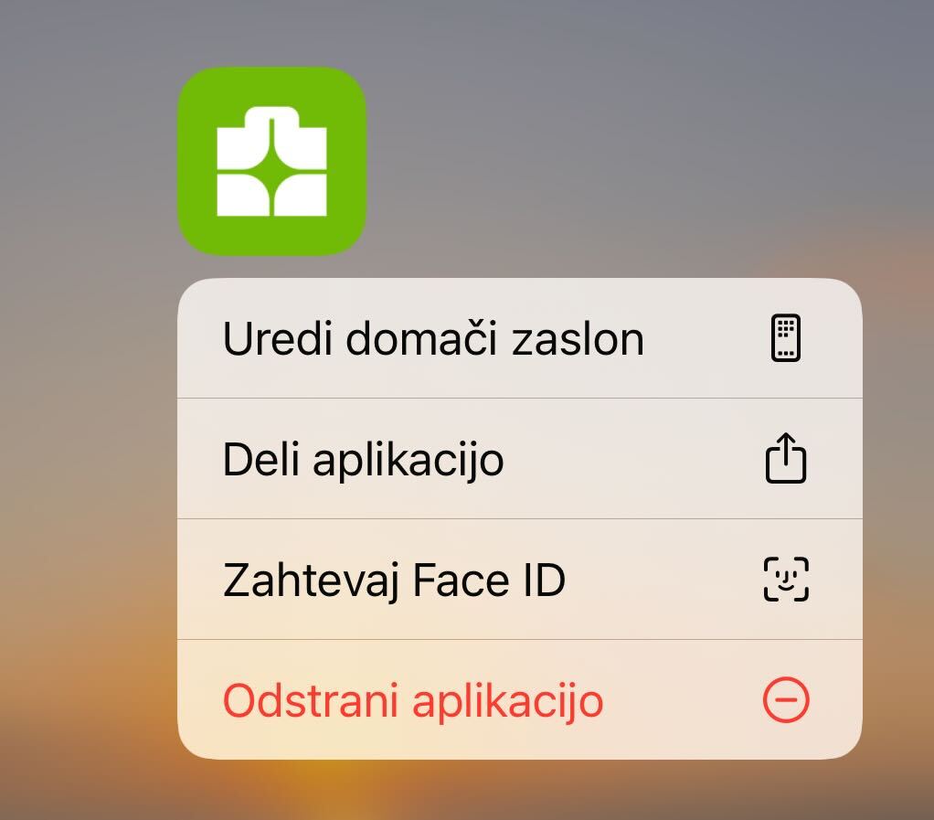 Zaklep Koofrove aplikacije na iphoneu