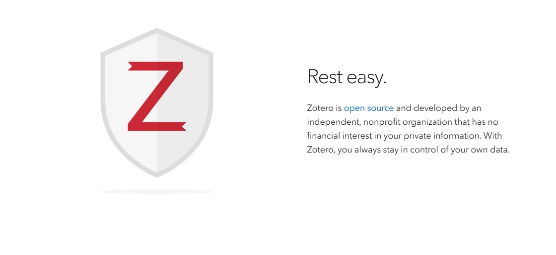 Posnetek zaslona spletne strani Zotero